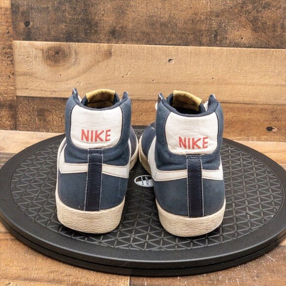 NIKE BLAZER HIGH MENS ATHLETIC SHOES RETRO SNEAKERS BLUE CANVAS SKATE SIZE 11.5 - Picture 7 of 9